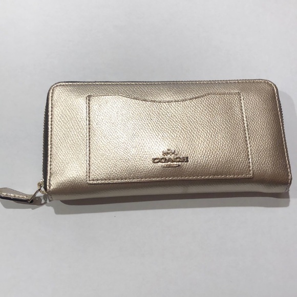 Coach metallic leather wallet - Picture 1 of 6